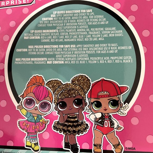 LOL Surprise 10-Piece Kids Lip Gloss and Nail Polish Beauty Gift Set - Picture 4 of 5